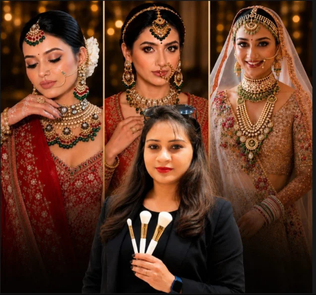 Comprehensive bridal hair and makeup training at Manasvi